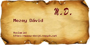 Mezey Dávid névjegykártya